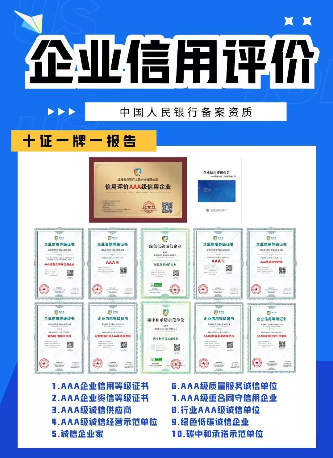 AAA信用等级评价